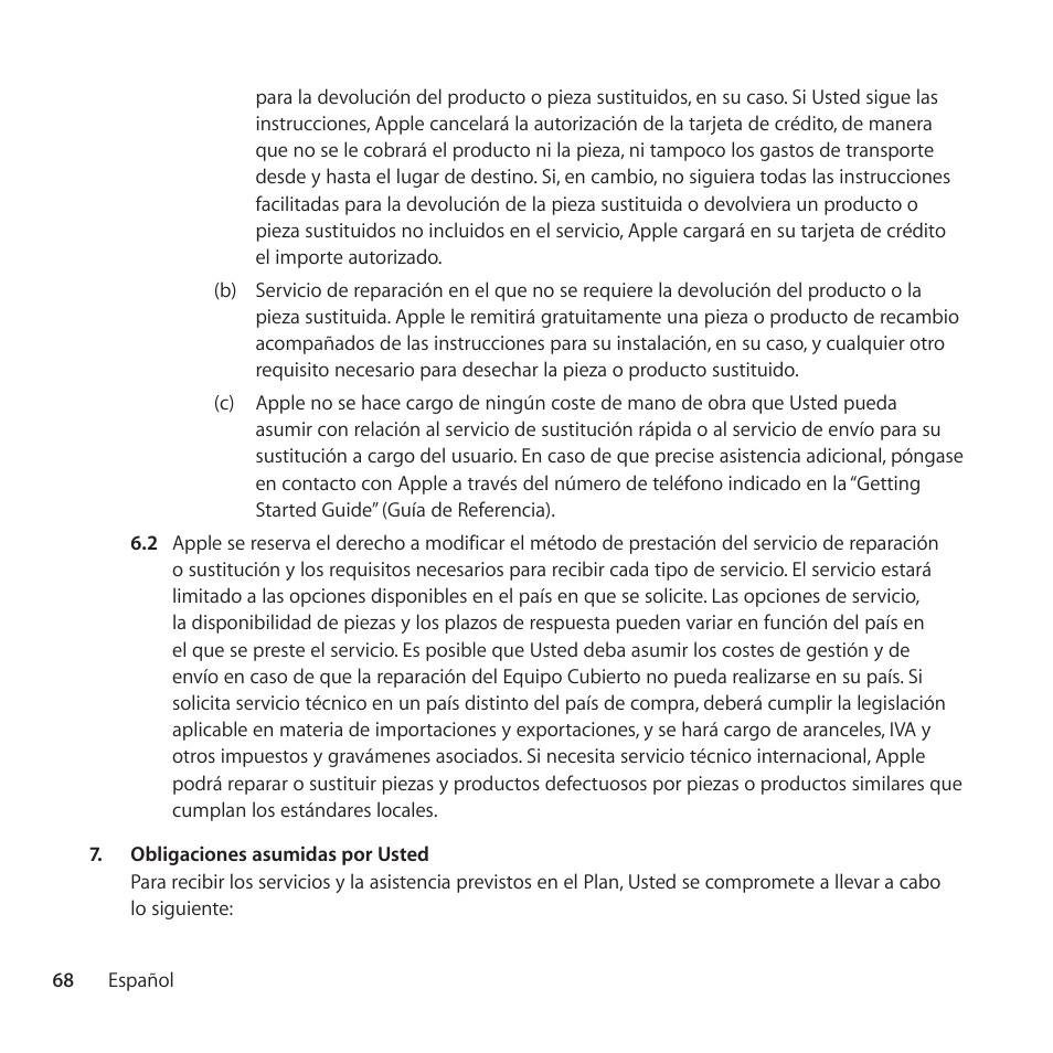 Apple AppleCare Protection Plan for iPad User Manual | Page 68 / 96