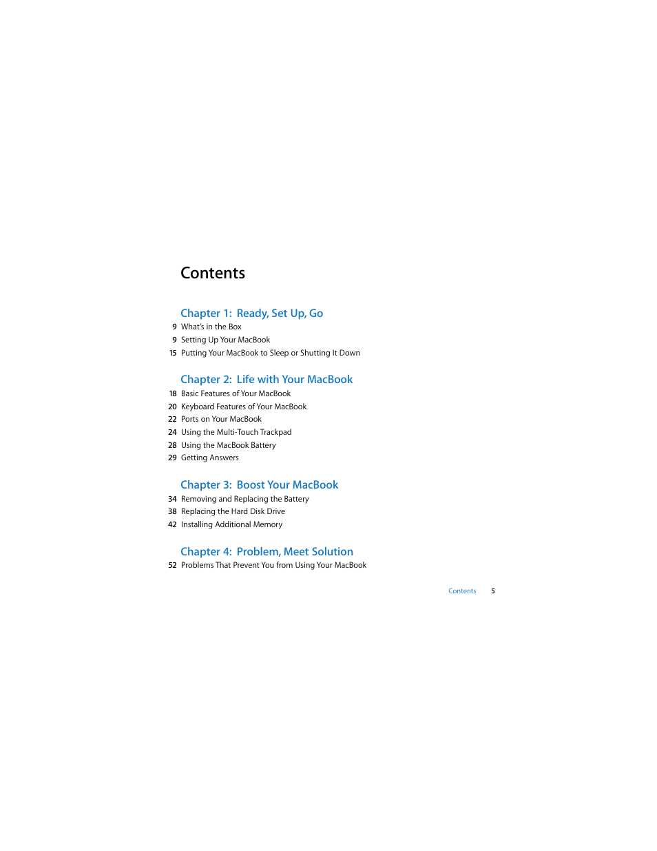 Apple MacBook (13-inch, Aluminum, Late 2008) User Manual | Page 5 / 88