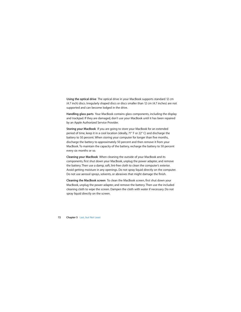 Apple MacBook (13-inch, Aluminum, Late 2008) User Manual | Page 72 / 88