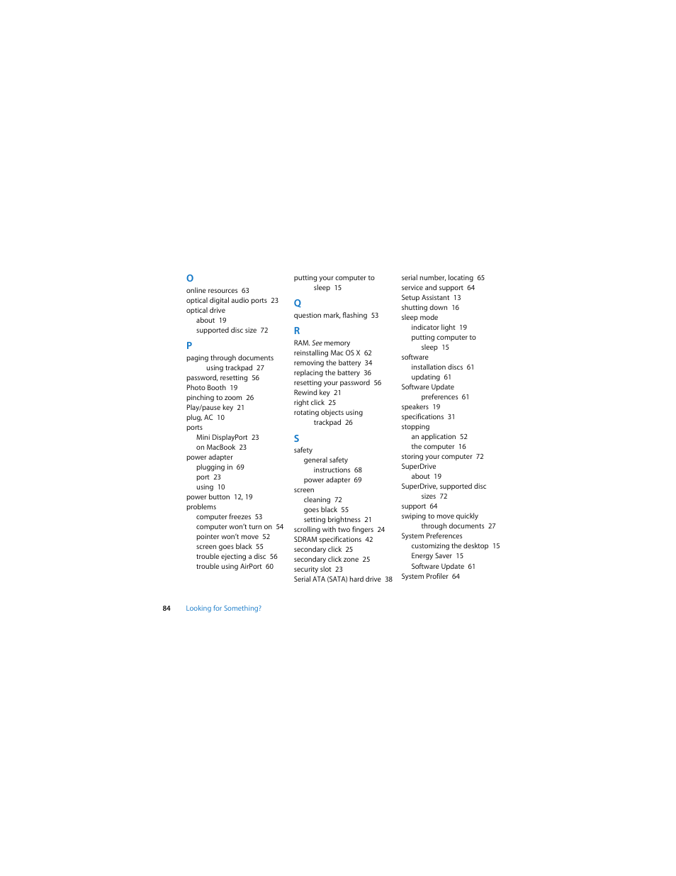 Apple MacBook (13-inch, Aluminum, Late 2008) User Manual | Page 84 / 88