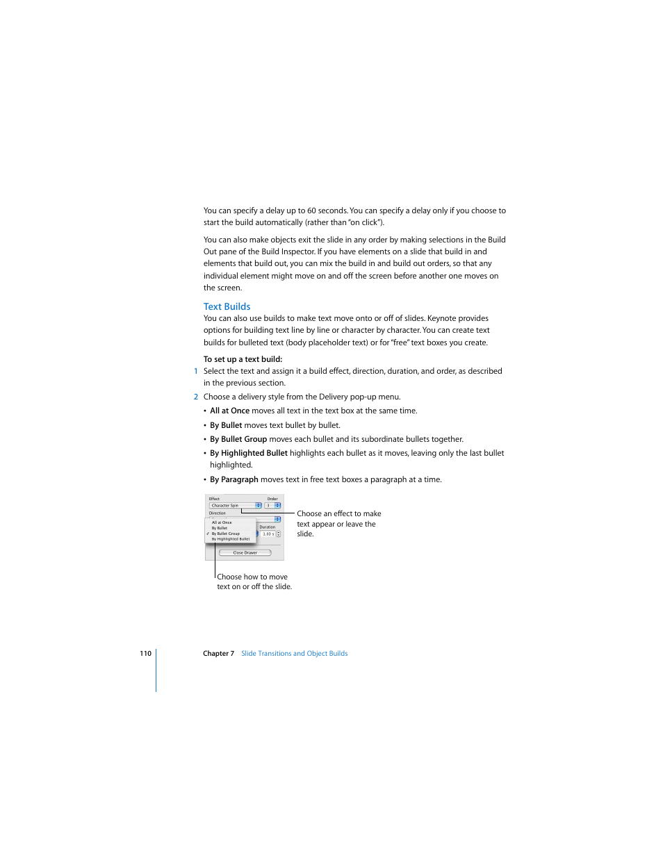 Text builds | Apple Keynote 2 User Manual | Page 110 / 152