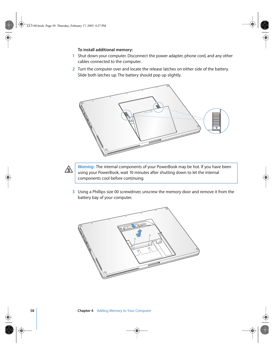 Apple PowerBook G4 (17-inch, 1.67 GHz) User Manual | Page 58 / 112