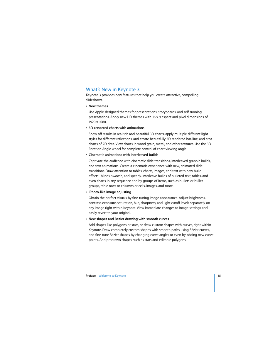 What’s new in keynote 3 | Apple Keynote 3 User Manual | Page 15 / 187