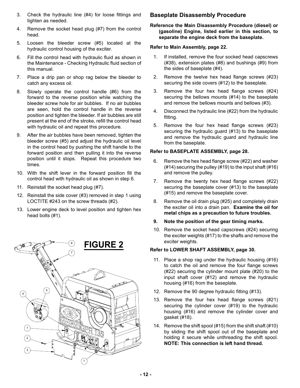 Baseplate disassembly procedure, Figure 2 | MBW GPR135 User Manual | Page 15 / 41