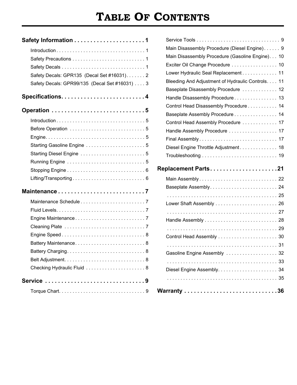 Able, Ontents | MBW GPR135 User Manual | Page 2 / 41