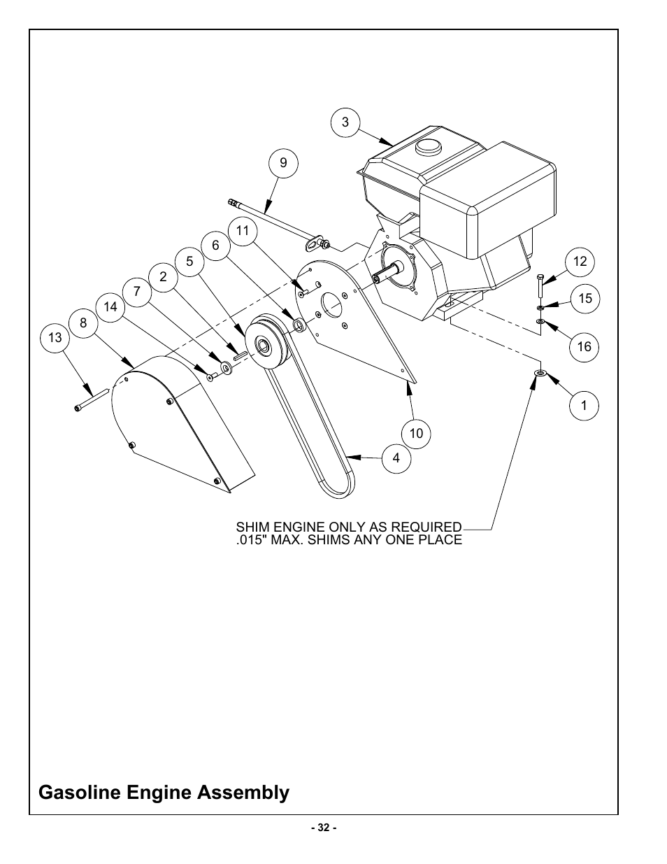 Gasoline engine assembly | MBW GPR135 User Manual | Page 35 / 41