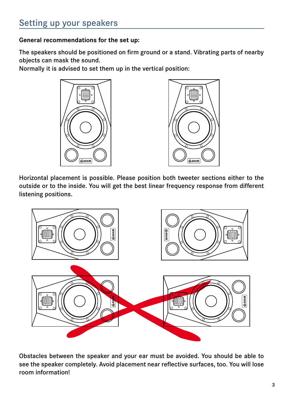 Setting up your speakers | ADAM Audio HM2 User Manual | Page 3 / 8