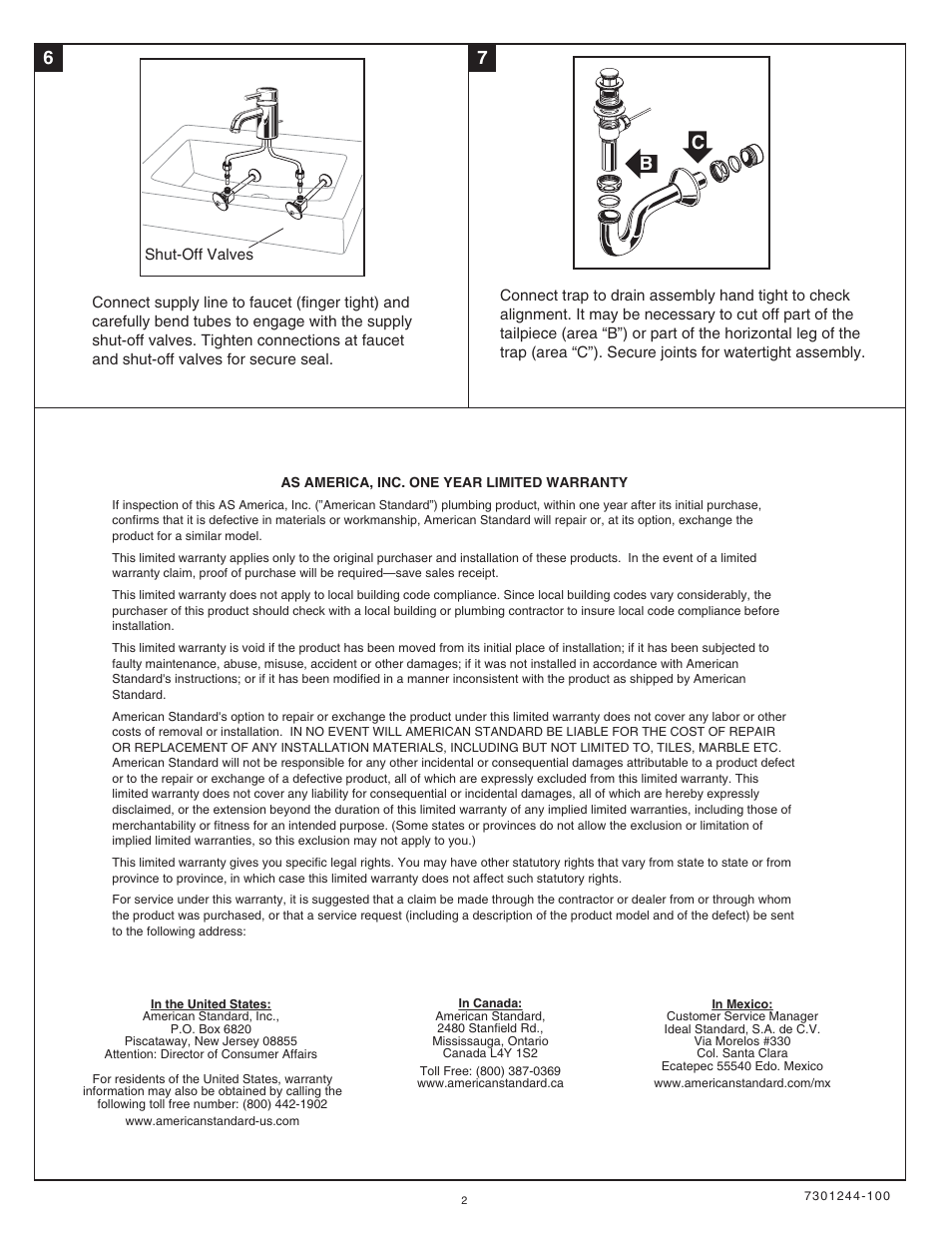 American Standard 0621.001 STUDIO User Manual | Page 2 / 2