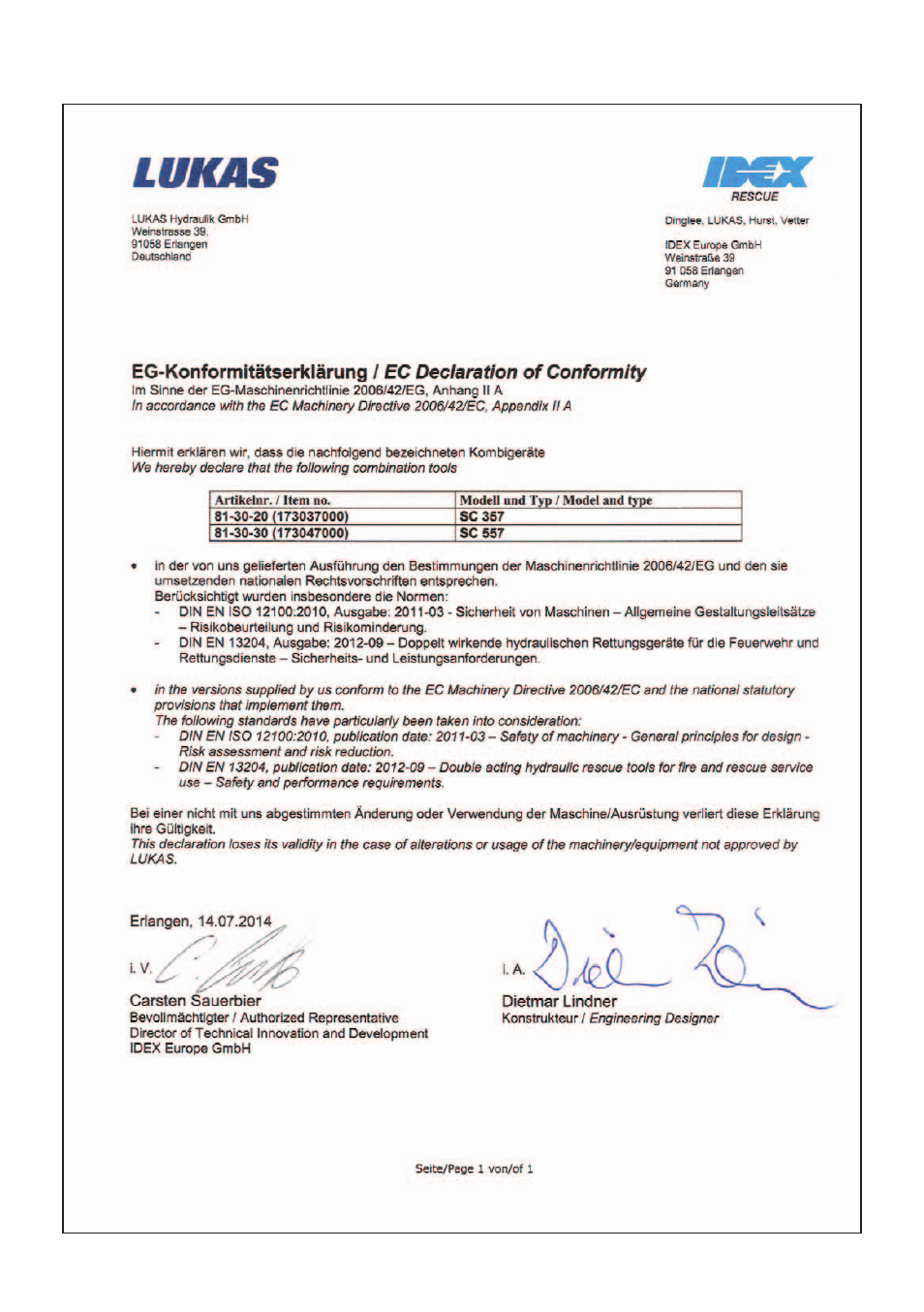 Lukas SC 557 User Manual | Page 54 / 56