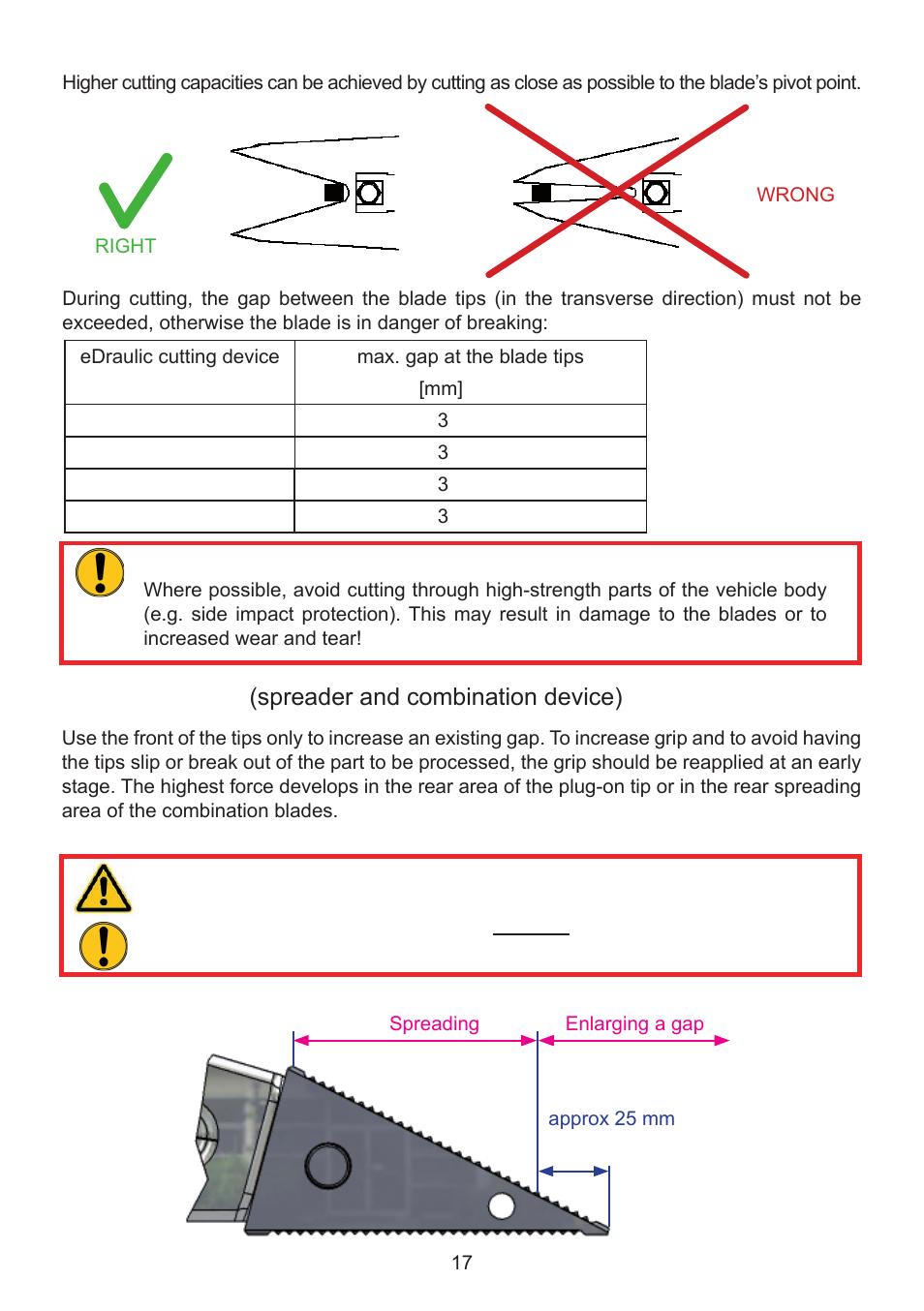 3 spreading (spreader and combination device) | Lukas SC 357 E2 User Manual | Page 17 / 48