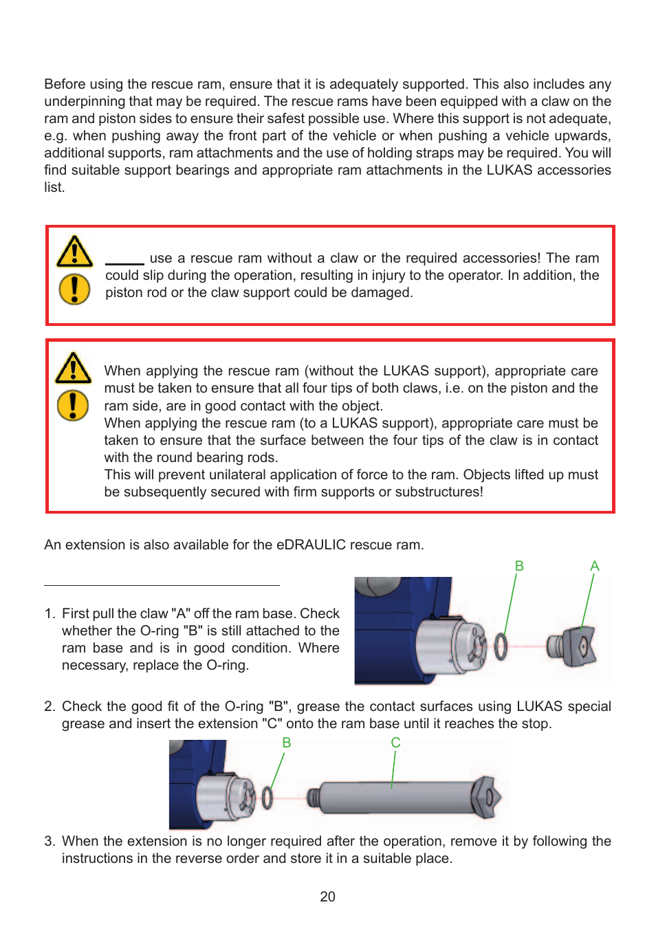 6 squeezing (rescue ram) | Lukas SC 357 E2 User Manual | Page 20 / 48