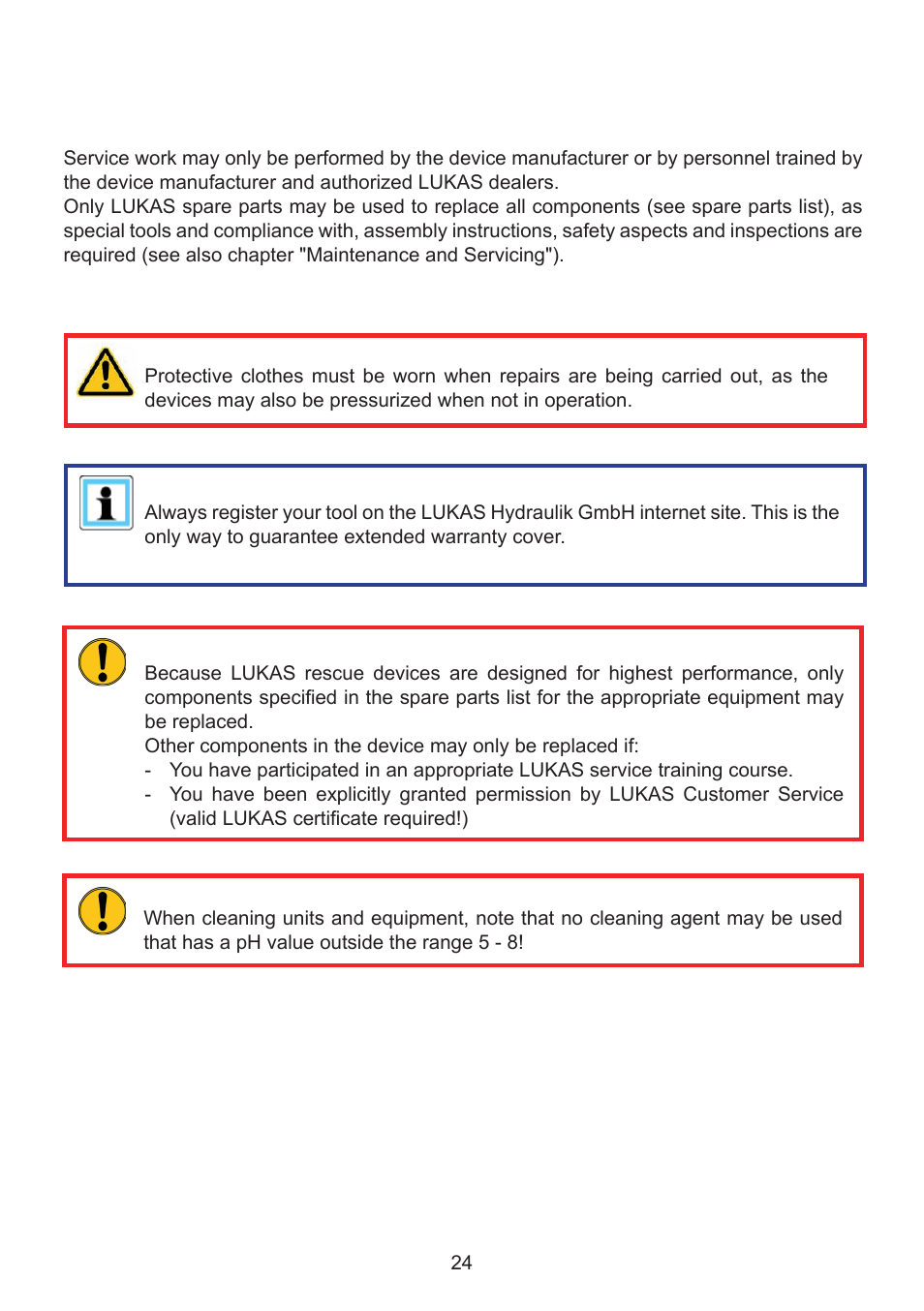 Repairs | Lukas SC 357 E2 User Manual | Page 24 / 48