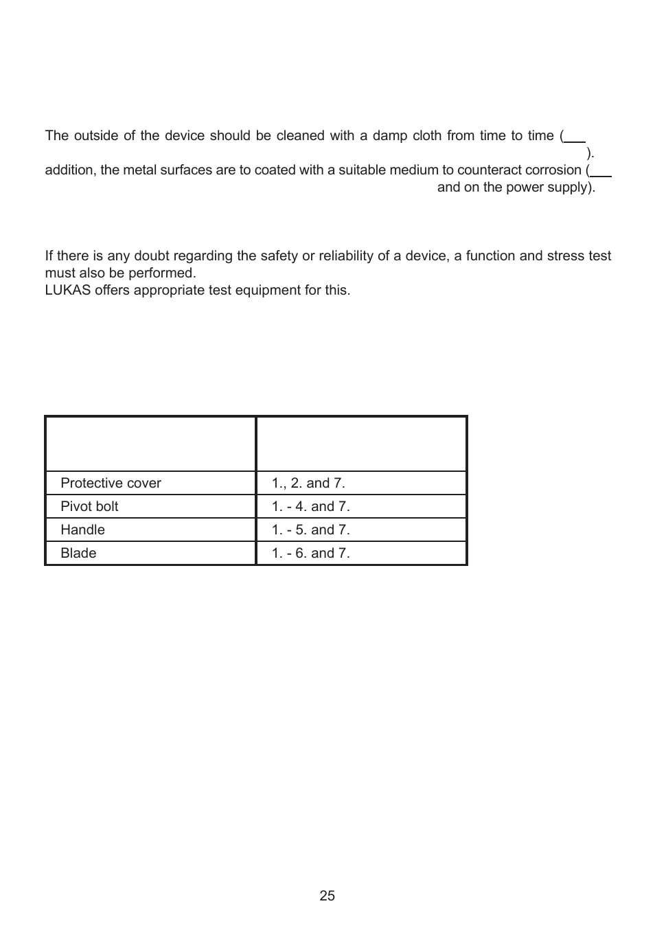 Components to be replaced required work steps | Lukas SC 357 E2 User Manual | Page 25 / 48