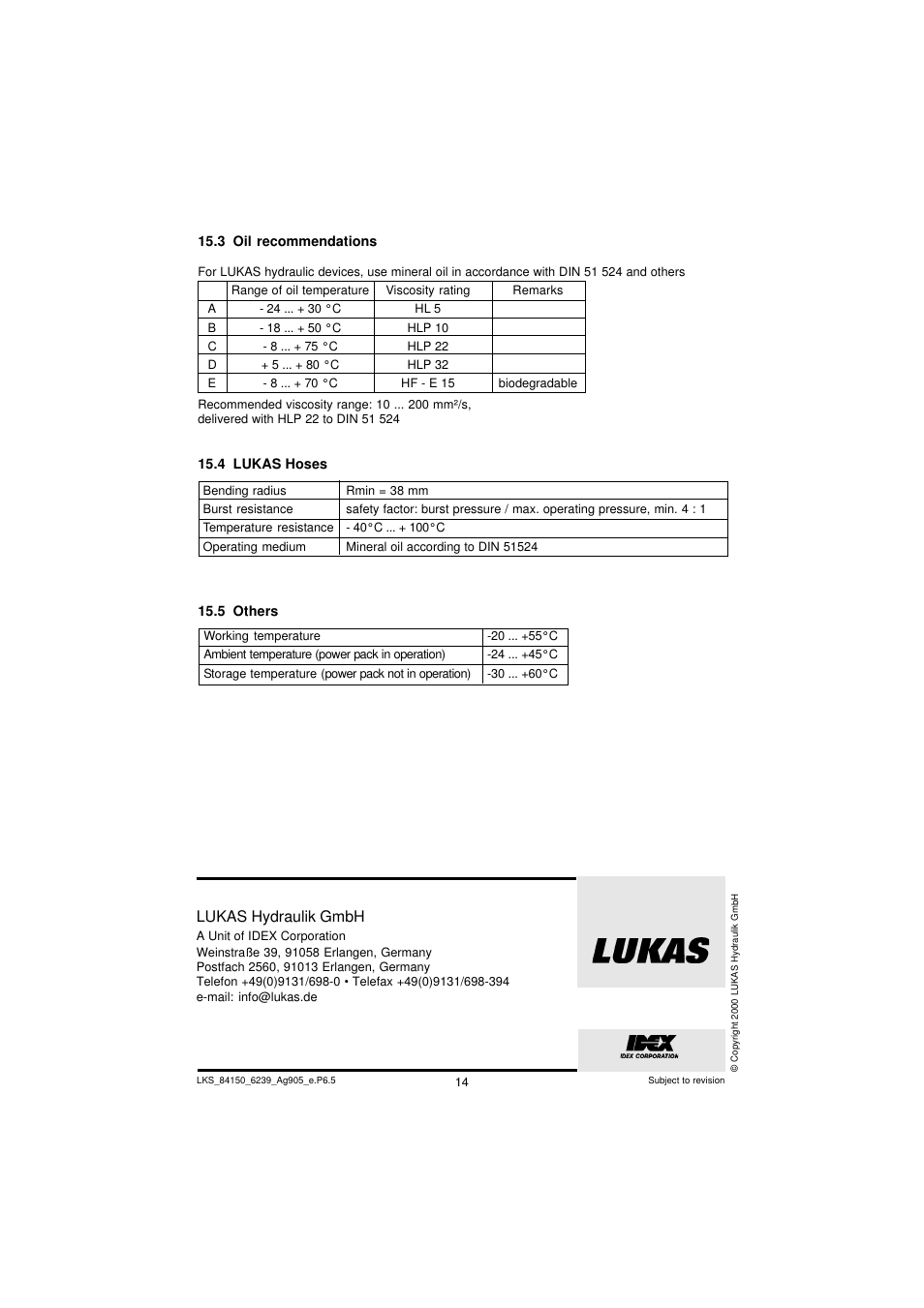 Lukas hydraulik gmbh | Lukas LKS 55 EN User Manual | Page 14 / 14