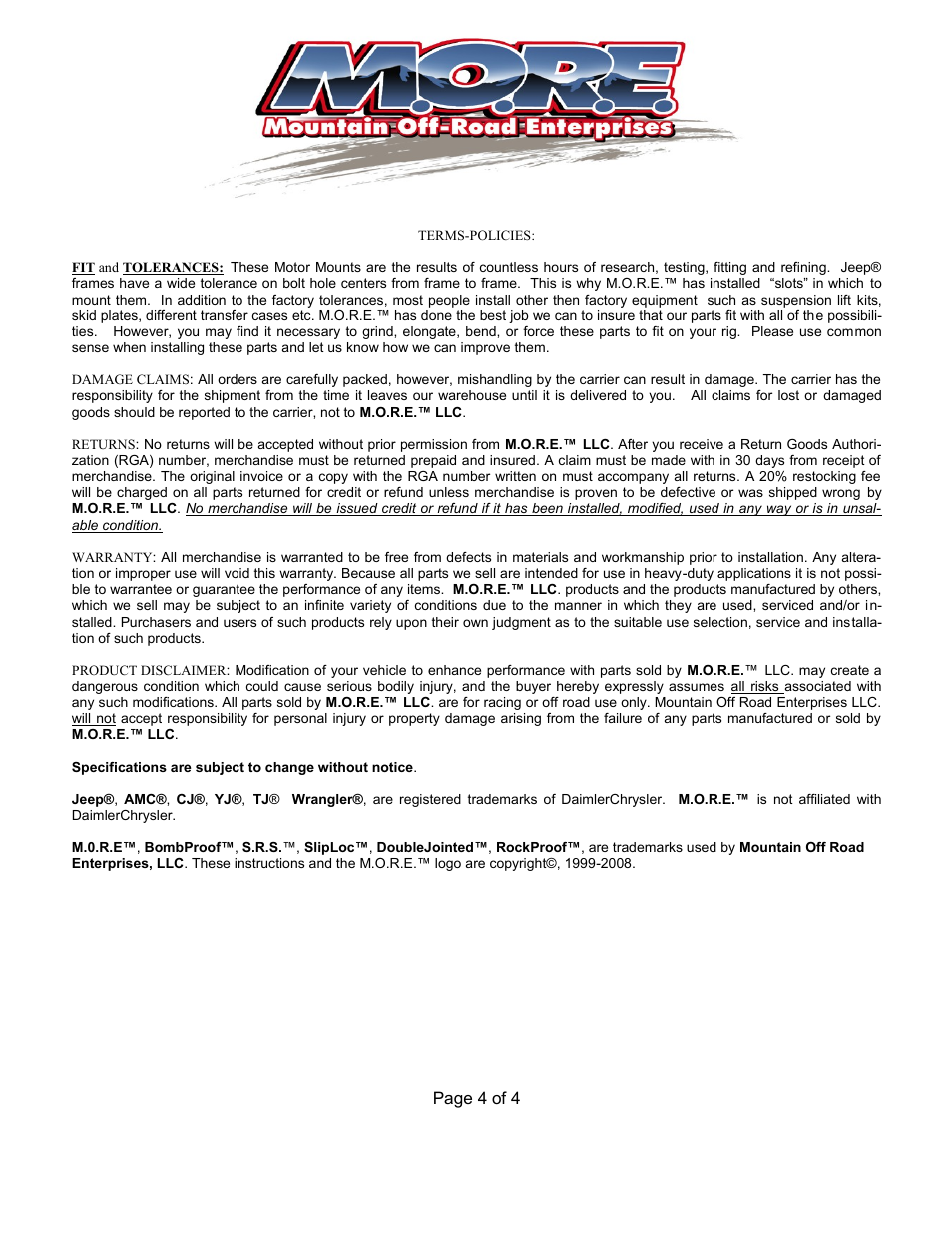 Mountain Off Road BLCJ8185 User Manual | Page 4 / 4