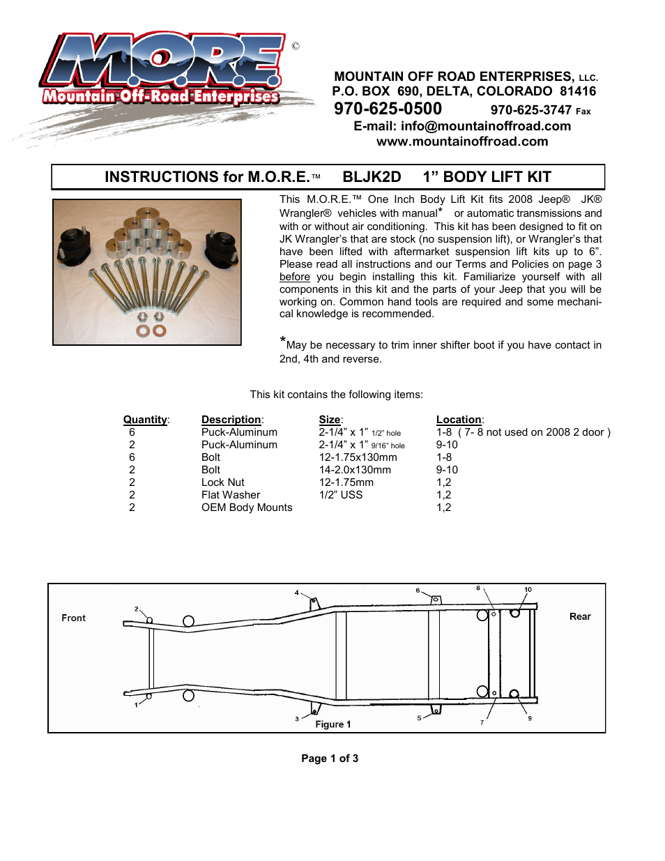 Mountain Off Road BLJK082D User Manual | 3 pages