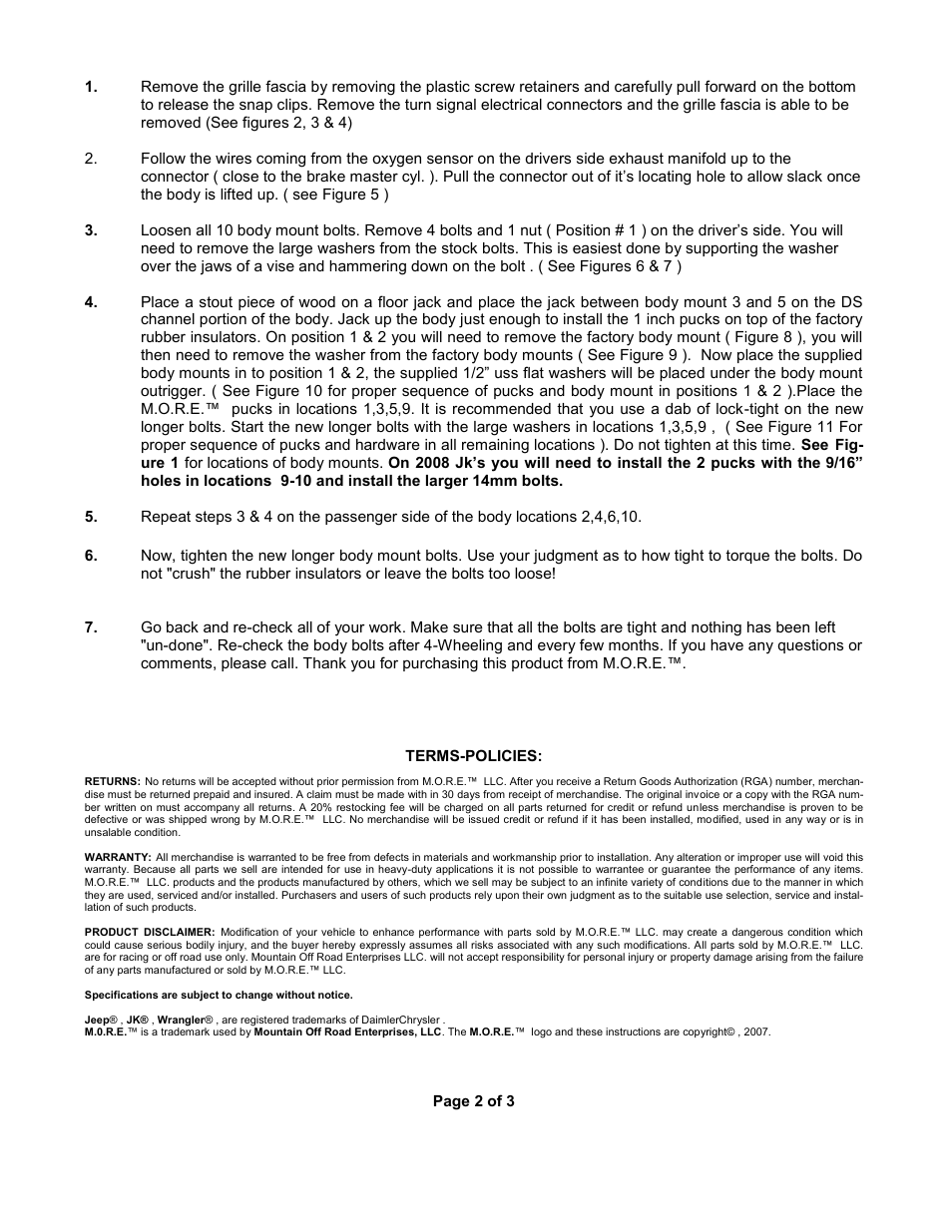 Mountain Off Road BLJK082D User Manual | Page 2 / 3