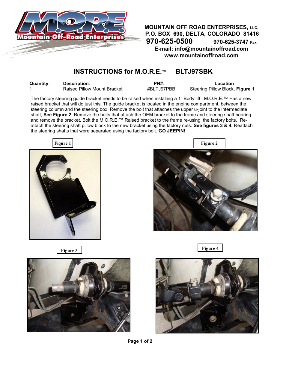 Mountain Off Road BLTJ97SBK User Manual | 2 pages