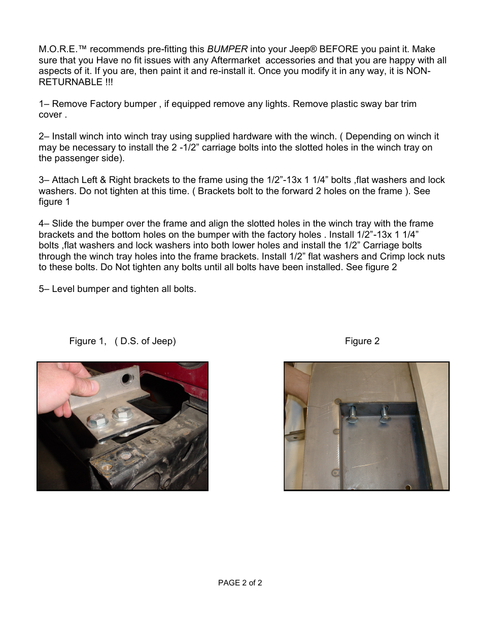 Mountain Off Road JFBS300 User Manual | Page 2 / 2