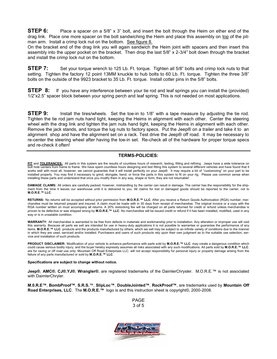 Mountain Off Road 9930 User Manual | Page 3 / 5