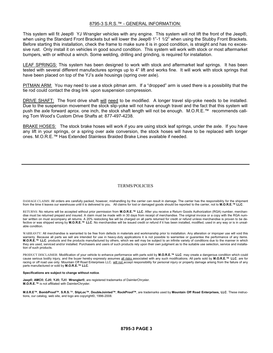 Mountain Off Road 8795-3 User Manual | Page 3 / 9