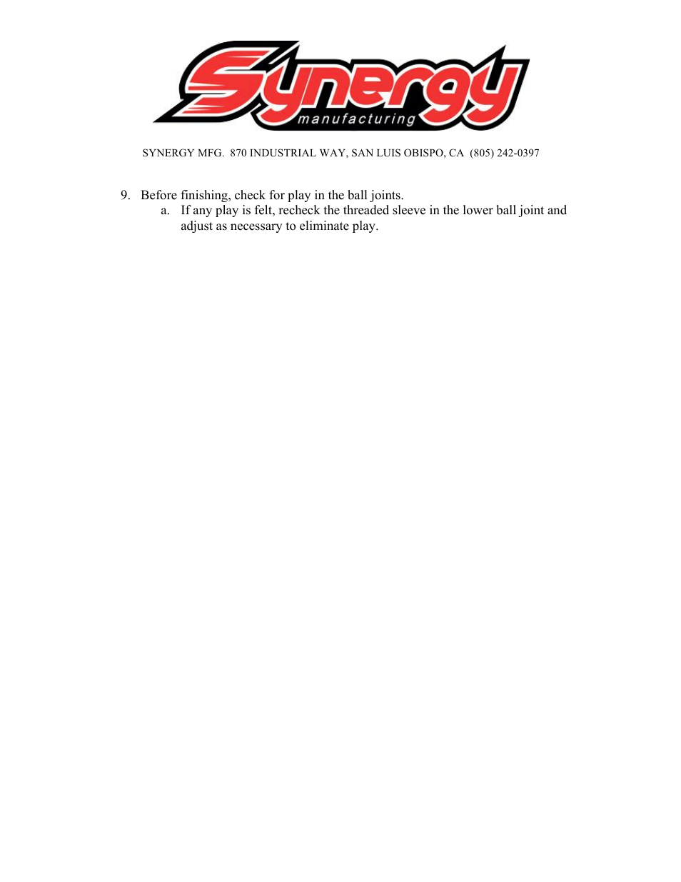 Synergy 4129/29-01 - Jeep XJ Heavy Duty Front Ball Joints User Manual | Page 2 / 2