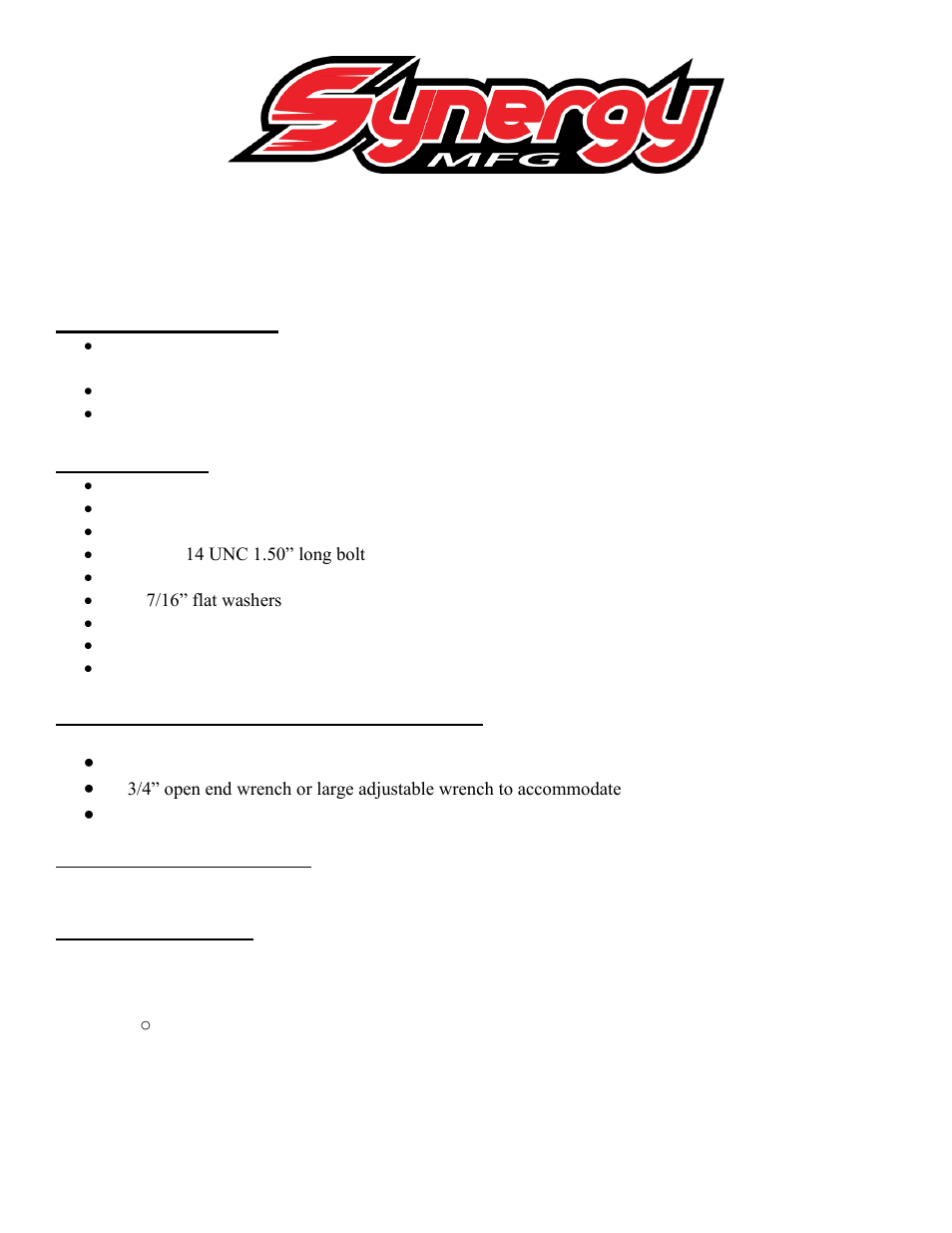 Synergy 8559 - Dodge Steering Box Brace (09+) User Manual | 5 pages