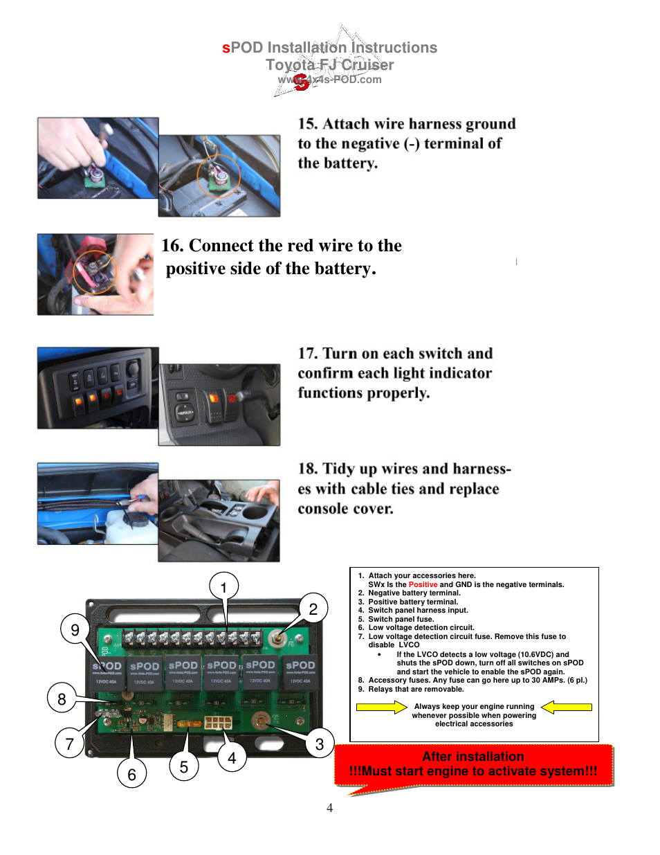 Spod installation instructions toyota fj cruiser | sPOD FJ User Manual | Page 4 / 4