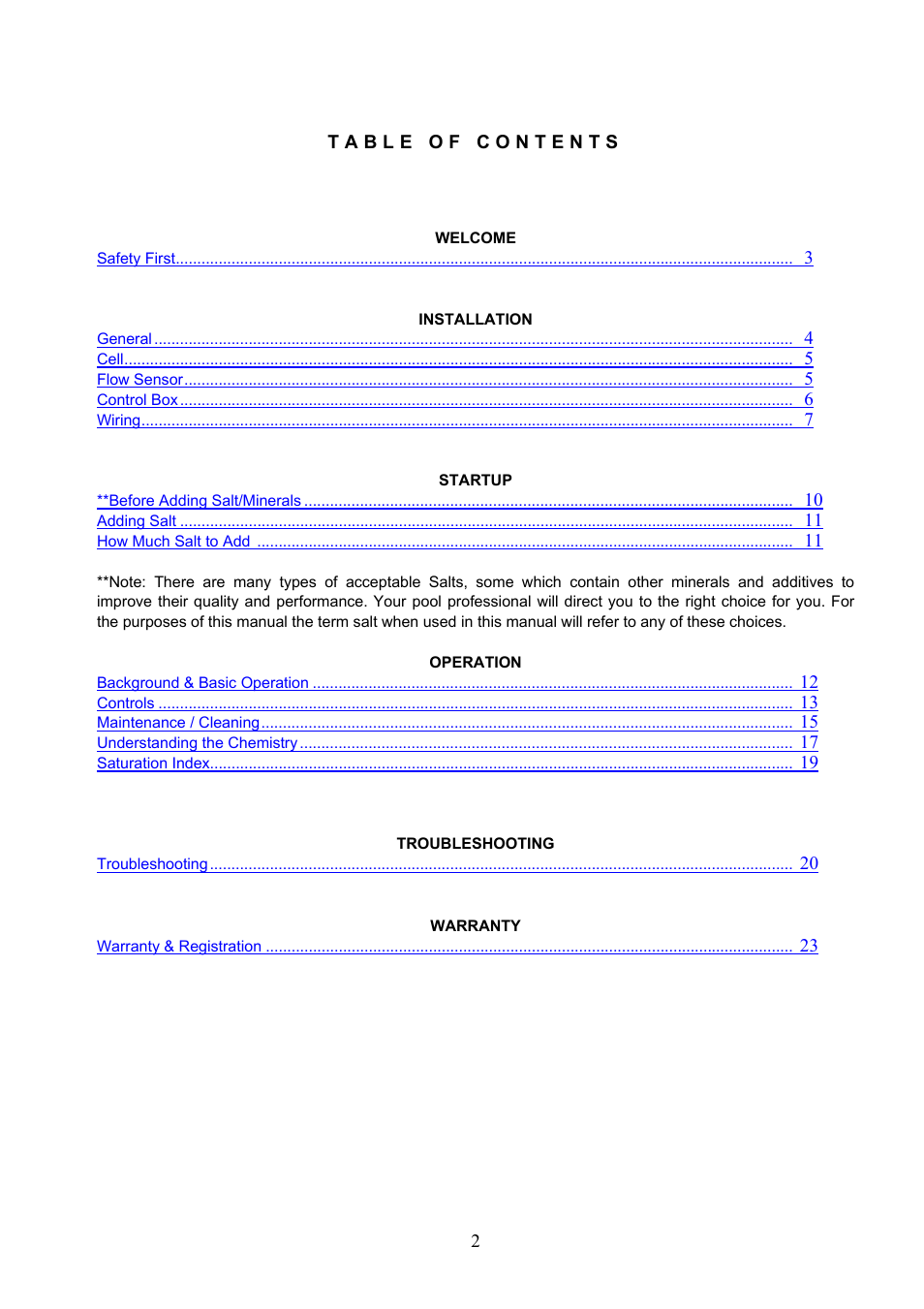 Aqua Products CC-350 User Manual | Page 2 / 24