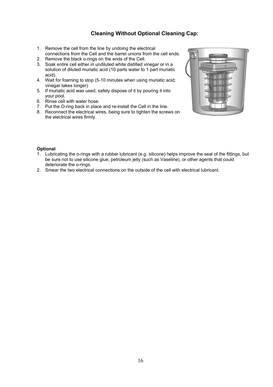 Cleaning without optional cleaning cap | Aqua Products Auto-Chlor AC-6000 User Manual | Page 16 / 24