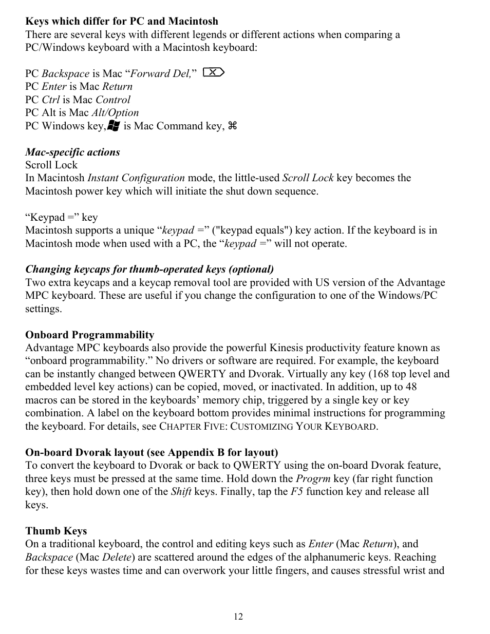 Kinesis KB510USB USB Contoured Ergonomic Keyboards User Manual | Page 12 / 44