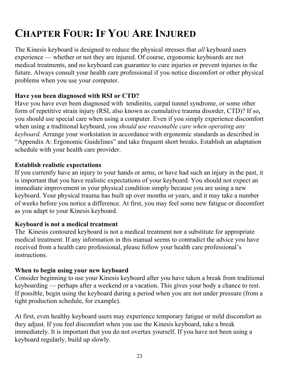 Kinesis KB510USB USB Contoured Ergonomic Keyboards User Manual | Page 23 / 44