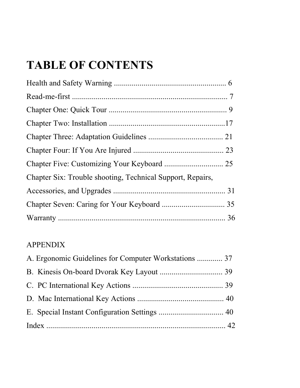 Kinesis KB510USB USB Contoured Ergonomic Keyboards User Manual | Page 5 / 44