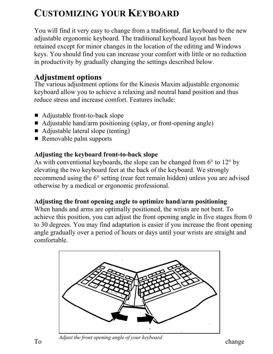 Kinesis KB210USB Adjustable Ergonomic USB/PS2 Keyboard User Manual | Page 13 / 26