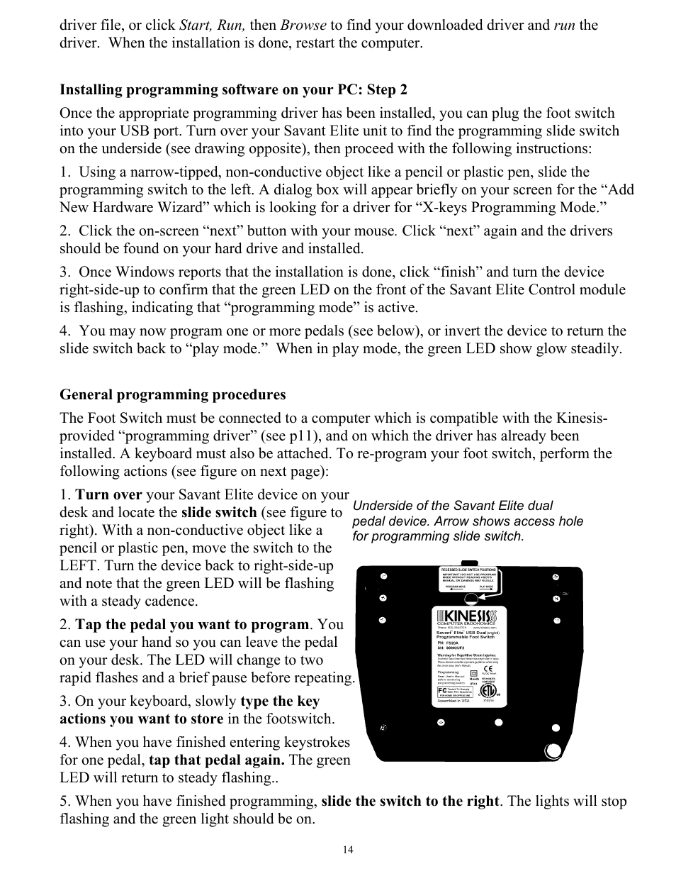 Kinesis FSMJ4 Savant Elite Programmable Foot Pedal User Manual | Page 14 / 28