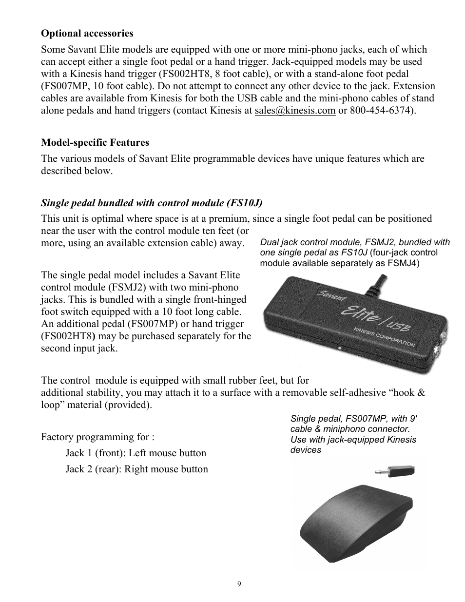 Kinesis FSMJ4 Savant Elite Programmable Foot Pedal User Manual | Page 9 / 28