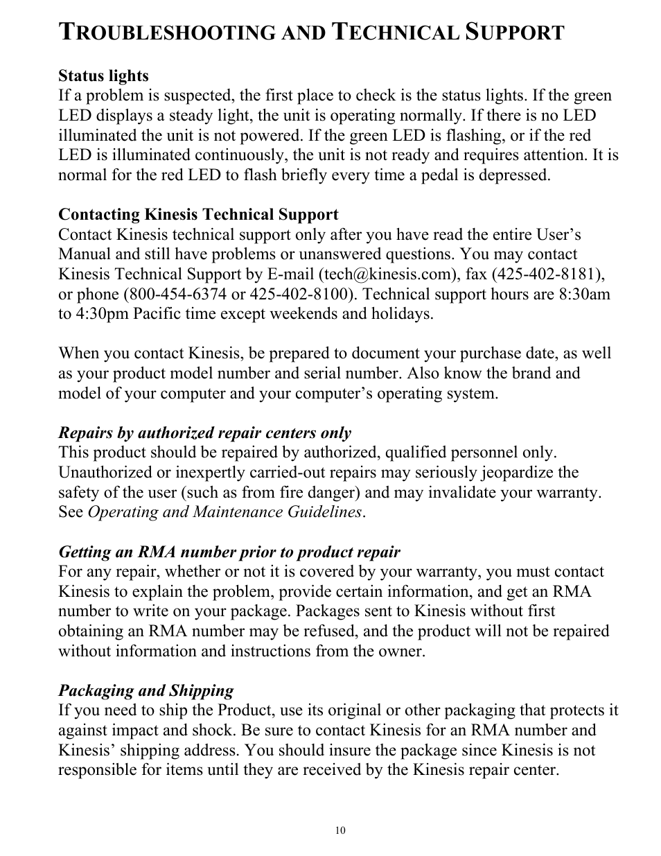 Kinesis FS32AJ-JSB Savant JSB Foot Pedal User Manual | Page 10 / 12