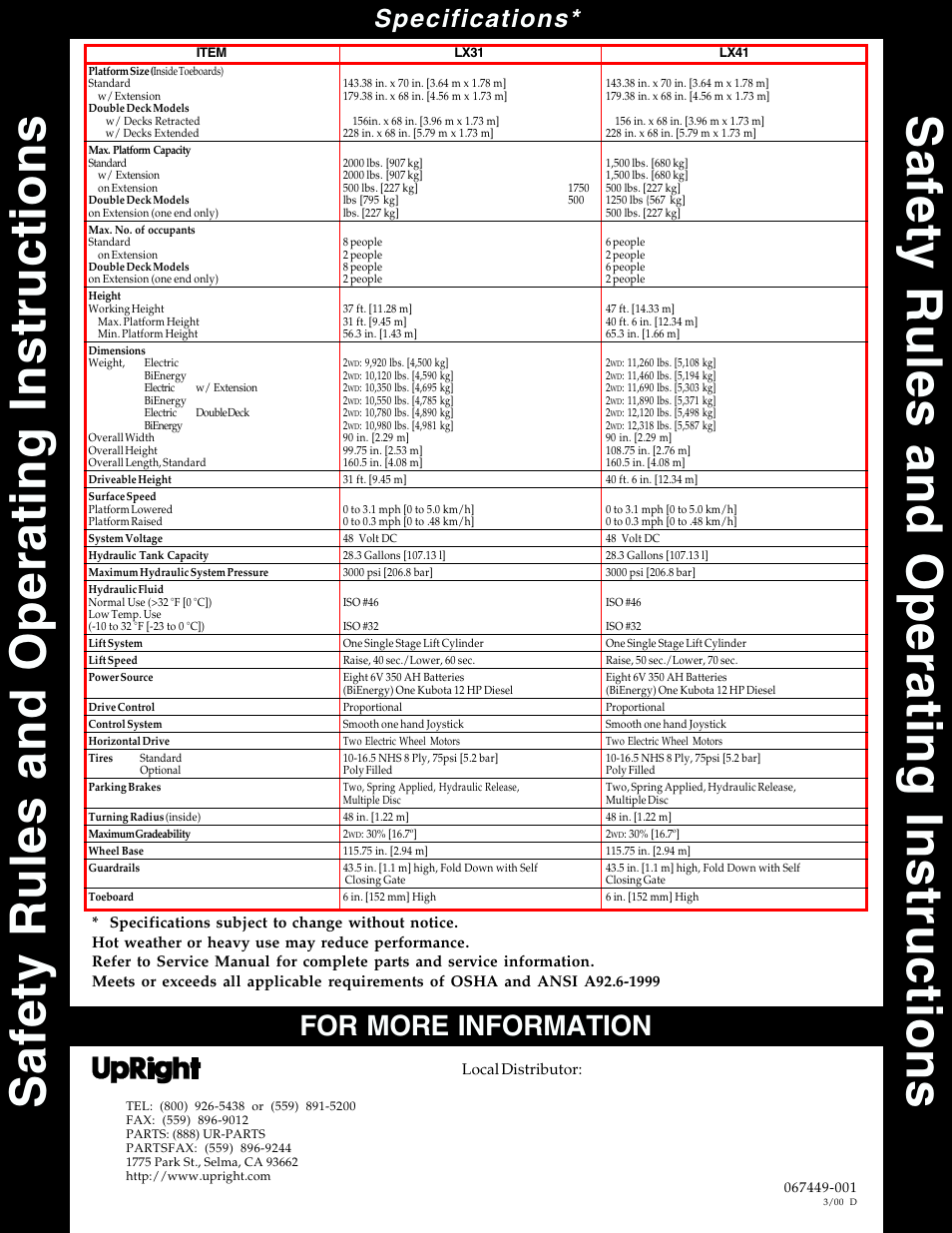 For more information, Specifications | Snorkel Bi-Energy-sn3300 - 4021 User Manual | Page 12 / 12
