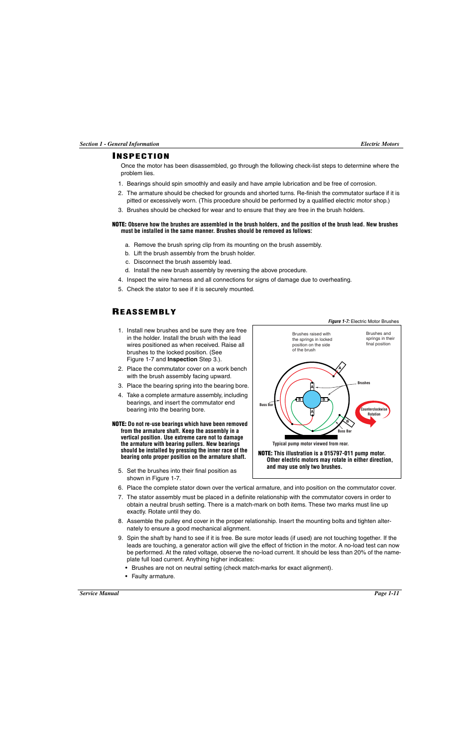 Figure 1-7: electric motor brushes -11 | Snorkel LX41 Electric-sn4022+ User Manual | Page 31 / 104