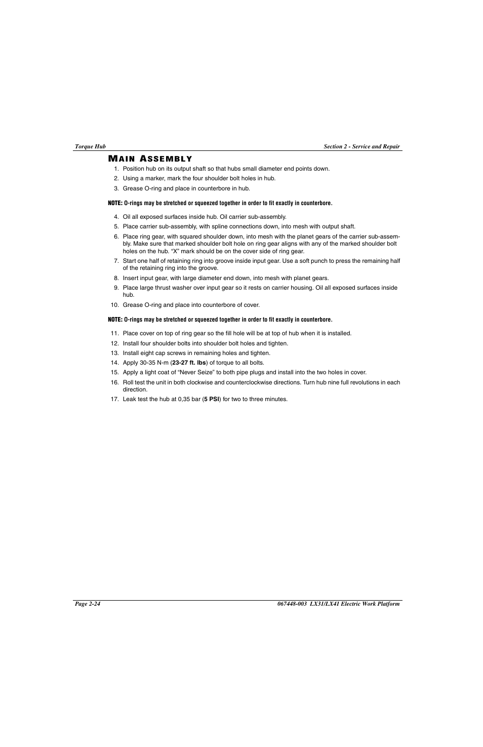 Main assembly -24 | Snorkel LX41 Electric-sn4022+ User Manual | Page 62 / 104