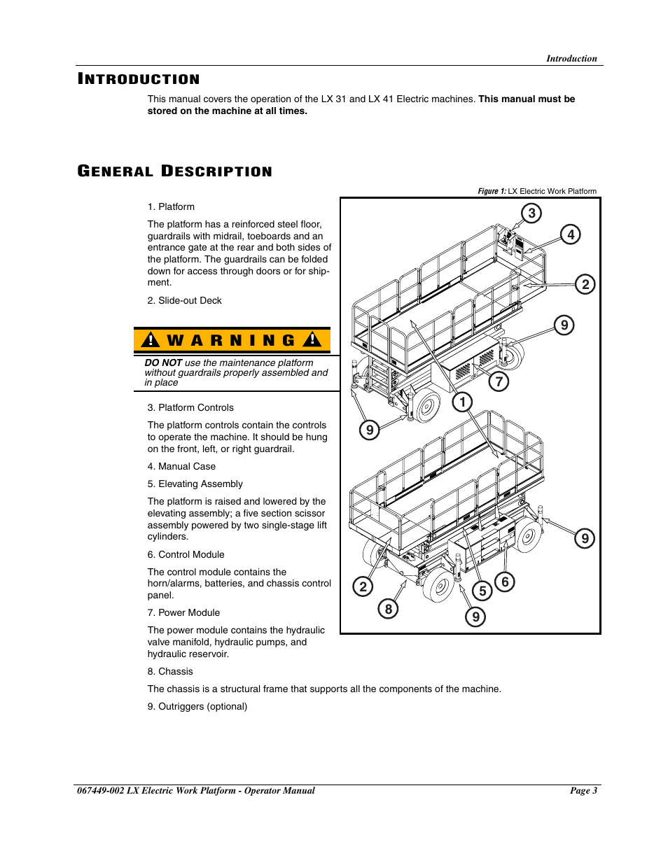 Introduction, General description | Snorkel LX41 Electric-sn4022-4390 User Manual | Page 5 / 20
