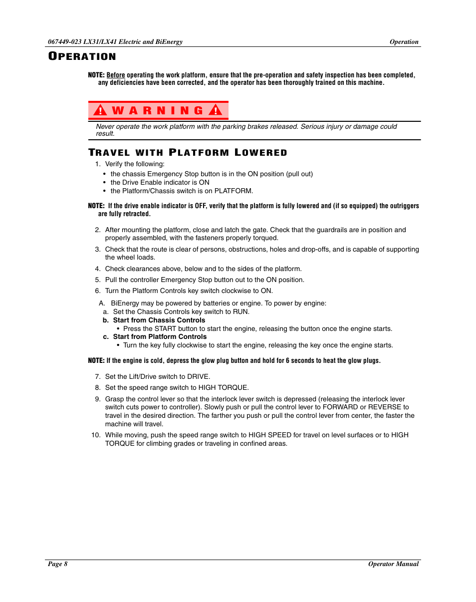 Peration | Snorkel Bi-Energy-sn4275+ User Manual | Page 10 / 64