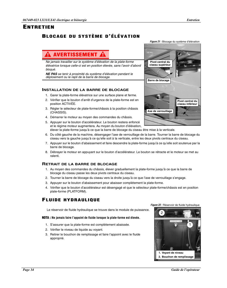 Avertissement, Ntretien | Snorkel Bi-Energy-sn4275+ User Manual | Page 36 / 64