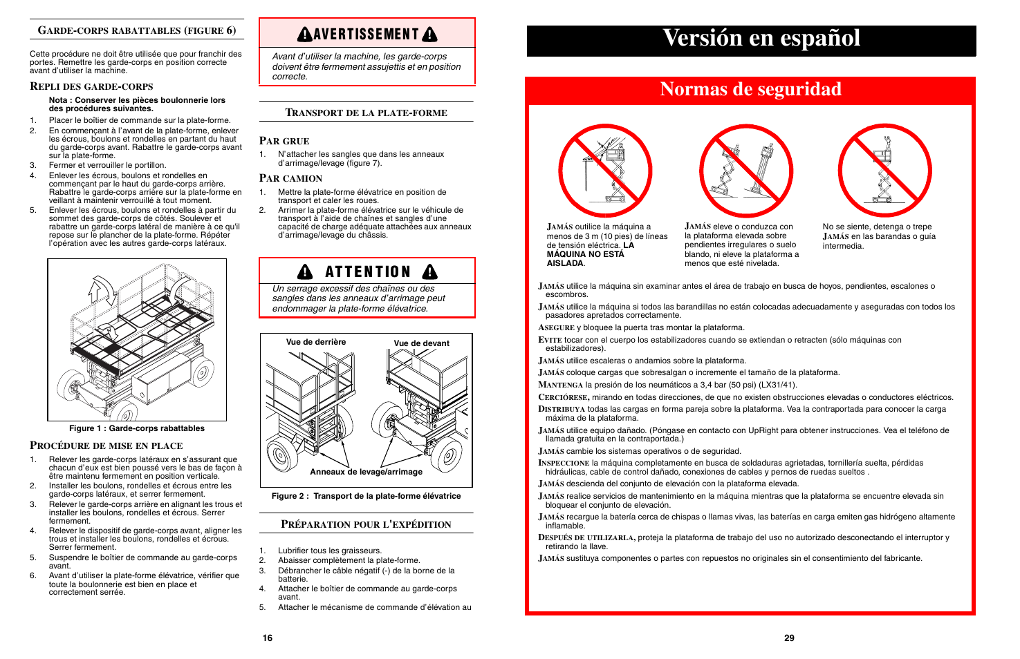 Versión en español, Normas de seguridad, Ave rt is s e me n t | Snorkel LX50-sn2747-3299 User Manual | Page 29 / 40