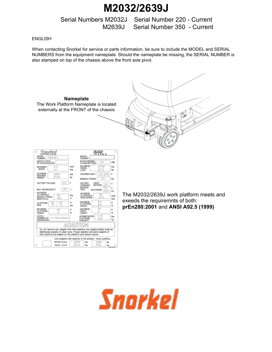 Snorkel M2032J User Manual | Page 3 / 84