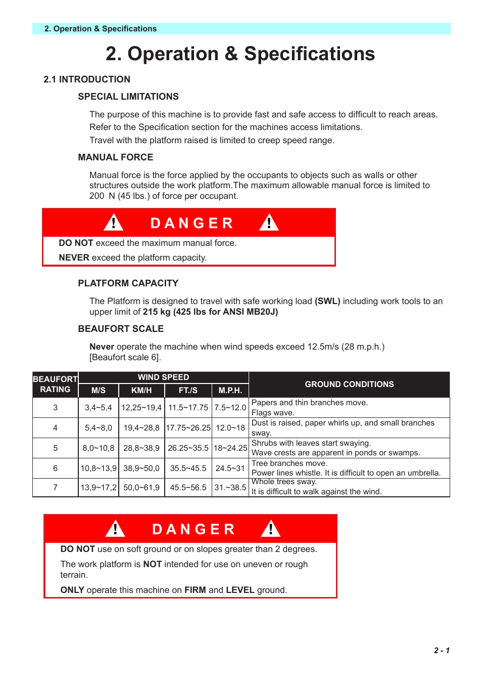 Operation & specifications | Snorkel MB26 User Manual | Page 11 / 32