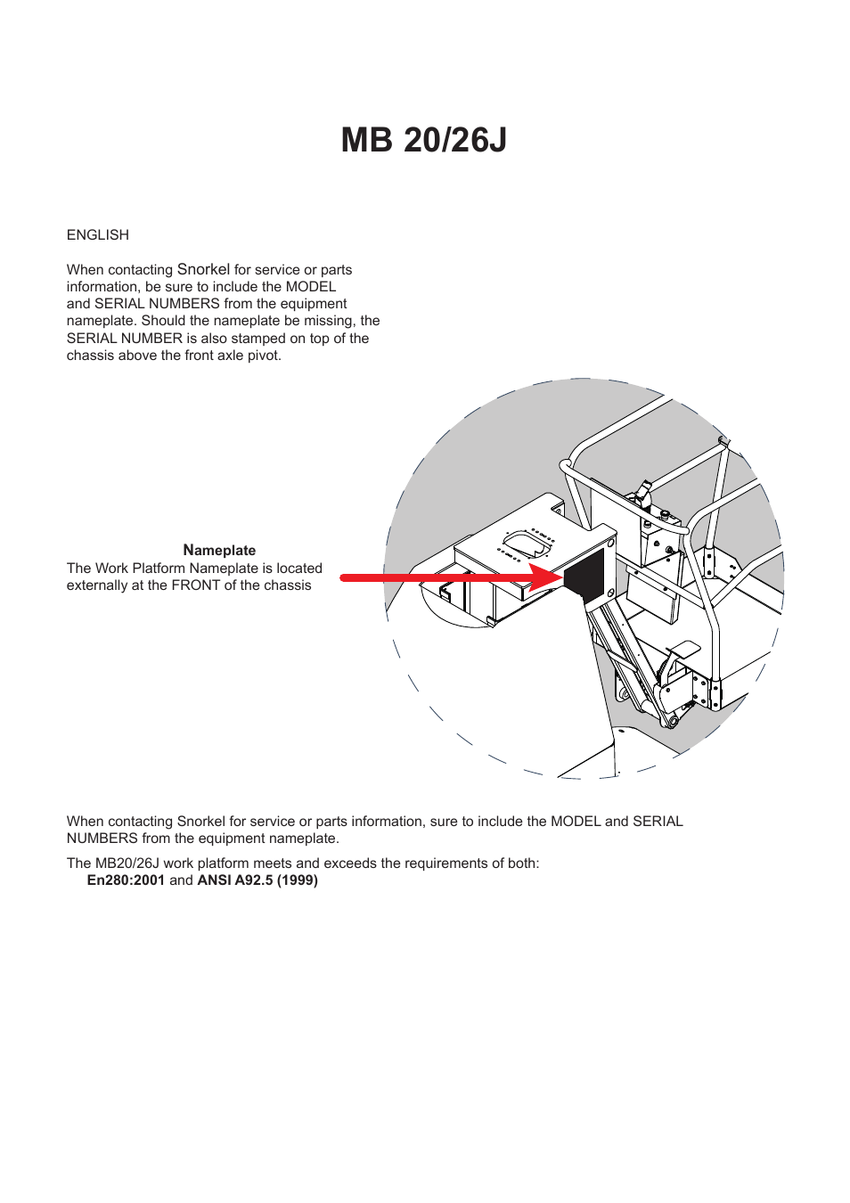 Mb 20/26j | Snorkel MB26 User Manual | Page 3 / 32