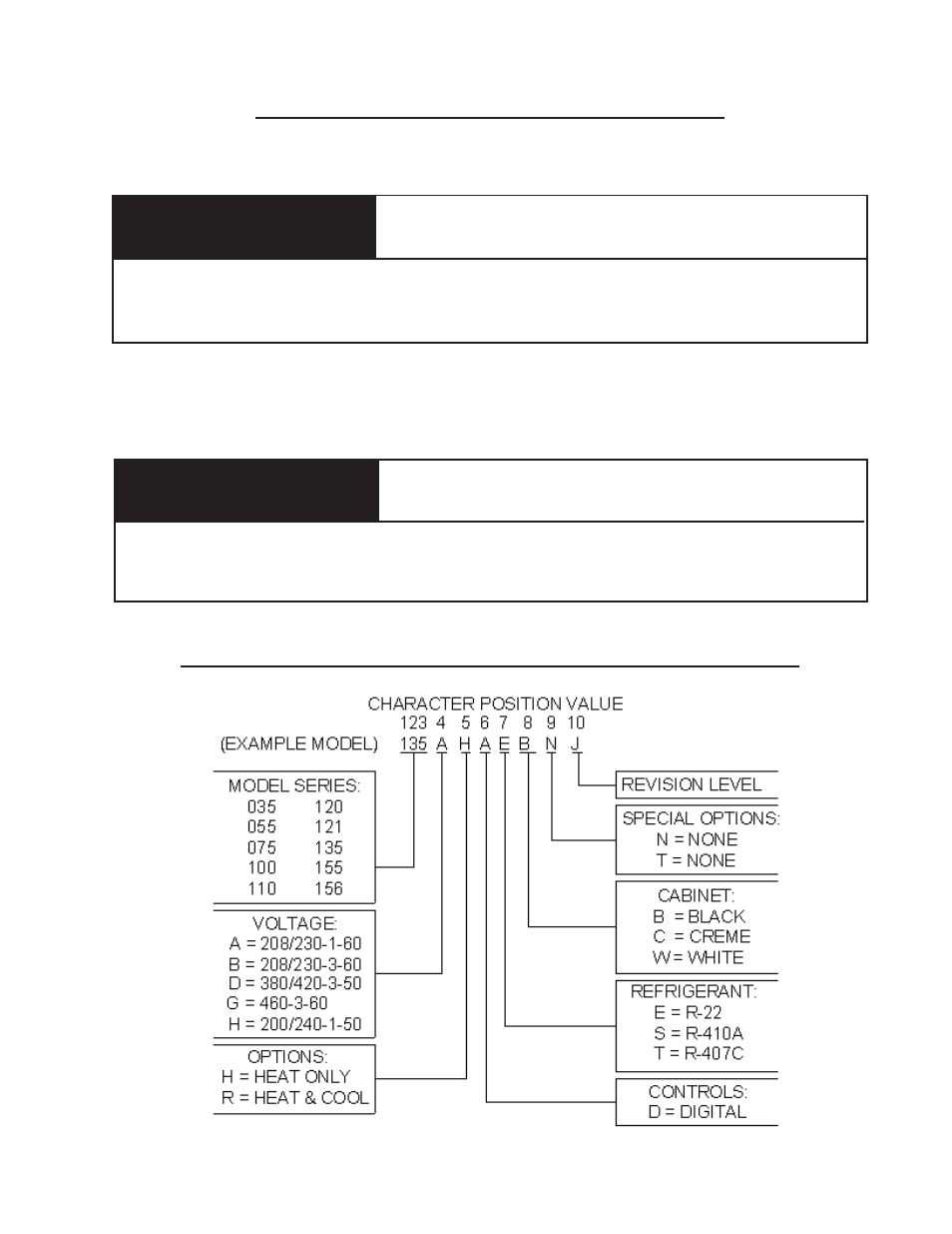 Safety information data plate nomenclature warning, Warning | Aquacal Heat Pump User Manual | Page 33 / 60