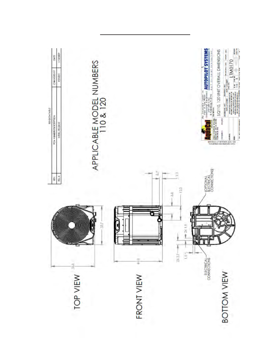 Specifications | Aquacal Heat Pump User Manual | Page 35 / 60