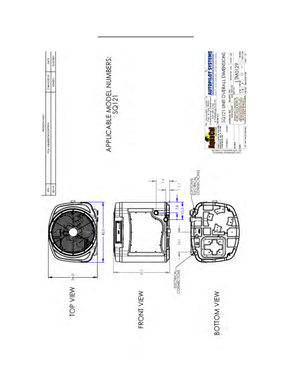 Specifications | Aquacal Heat Pump User Manual | Page 36 / 60